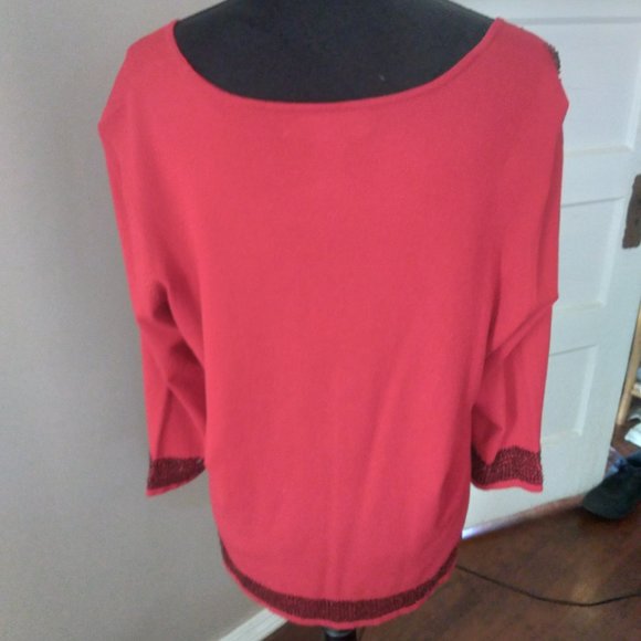 Jones New York Red & Black Sweater | Size 1X - Picture 3 of 6